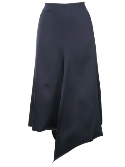 Tibi Asymmetric Draped Skirt In Blue
