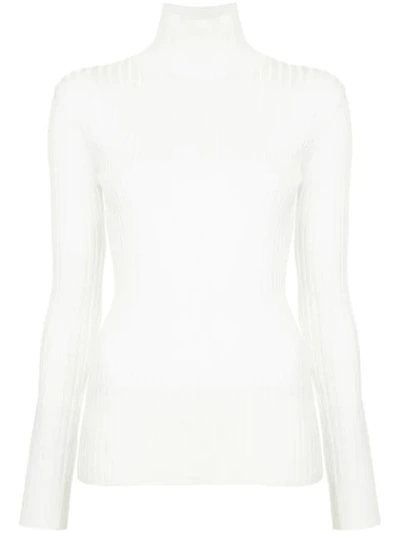 Le Ciel Bleu Turtle Neck Jumper In White