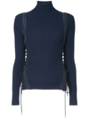Dion Lee Lace Detail Sweater - Blue