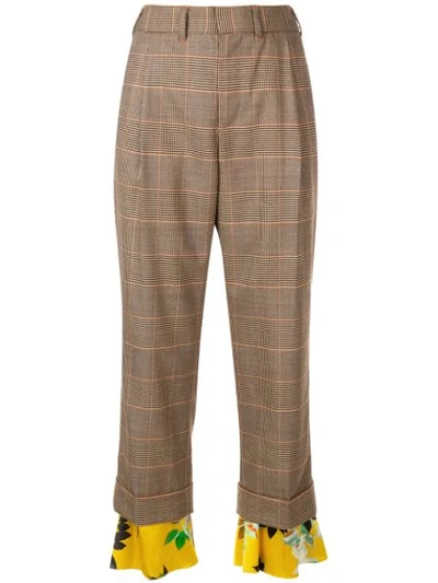 Snow Xue Gao Contrasting Panels Trousers In Brown