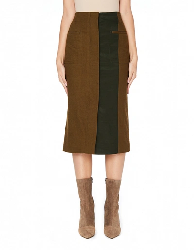 Haider Ackermann Khaki Wool Skirt