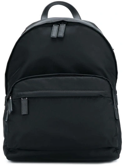 Prada Logo Patch Backpack In Black