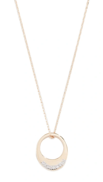 Adina Reyter Tiny Pave Petal Necklace In Yellow Gold