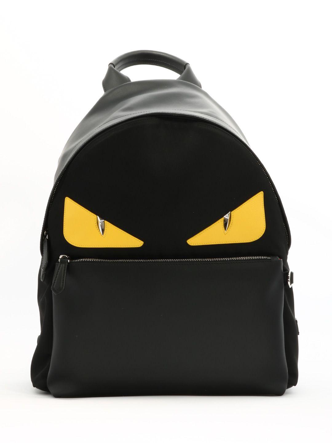 Fendi Black Backpack Yellow Eyes | ModeSens