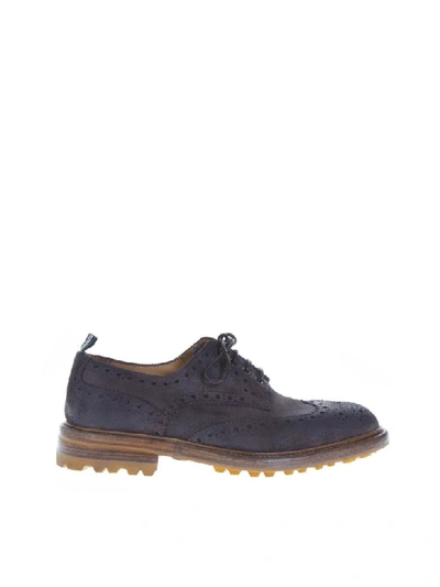 Green George Blu Leather Lace-up Shoes With Brogue