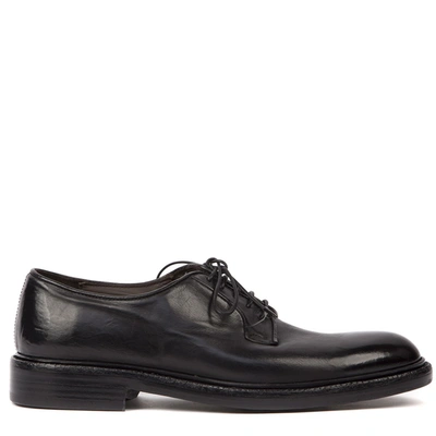 Green George Black Smooth Leather Lace-up Shoes