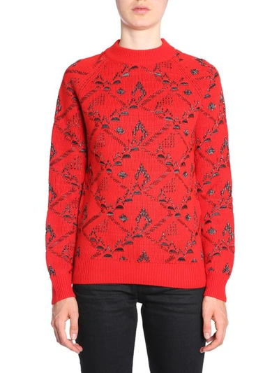 Saint Laurent Turtleneck Jumper In Red