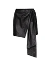 Lamarque Iva Leather Draped Skirt In Black