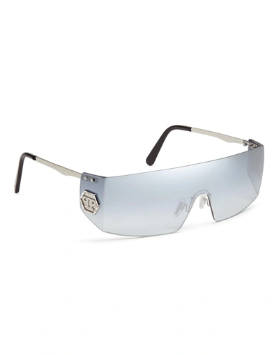 Philipp Plein Sunglasses Donatella Original In Nickel/nickel/mirror/no Glv