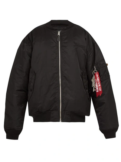 Vetements Black Alpha Industries Edition Oversized Angel Bomber Jacket