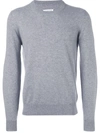 Maison Margiela Elbow Patch Classic Sweater In Grey