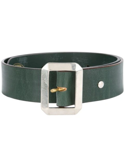 Addict Clothes Japan Rectangle Buckle Belt In Green