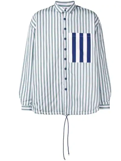 Sunnei Striped Shirt In Grey