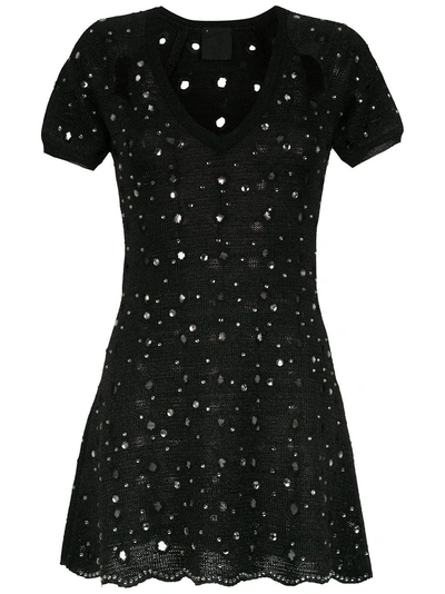 Andrea Bogosian Apliqué Knitted Dress In Black