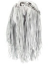 Andrea Bogosian Fringed Leather Bag In White