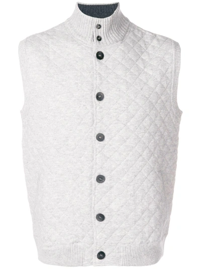 N•peal Quilted Knit Waistcoat In Grey