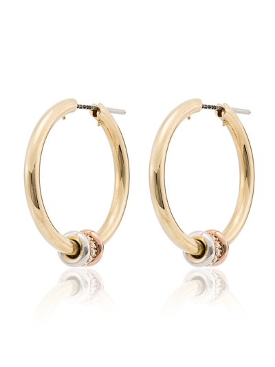 Spinelli Kilcollin 18k Yellow And Rose Gold Argo Diamond Hoop Earrings In Metallic