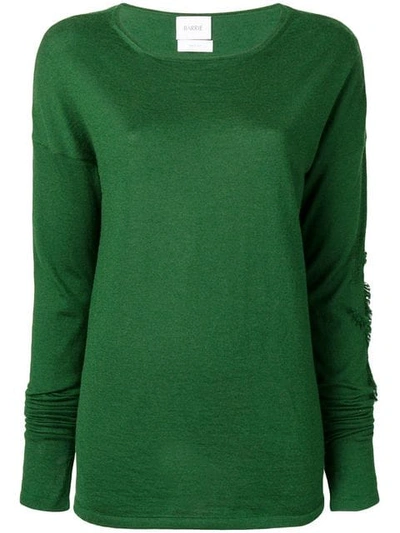 Barrie Fringe Detail Sweater In Green