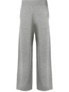 Barrie Flared Knitted Trousers In Grey