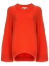 Tibi Round Neck Sweater In Red