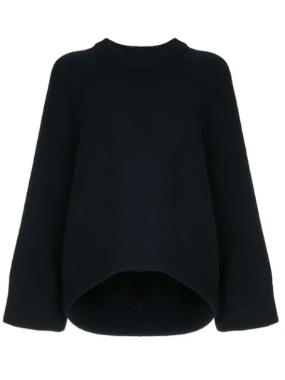 Tibi Round Neck Jumper In Blue