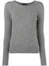 Roberto Collina Mesh Knit Sweater In Grey