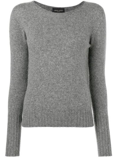 Roberto Collina Mesh Knit Sweater In Grey