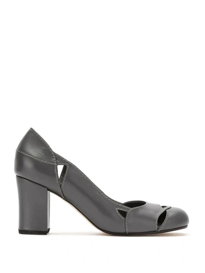 Sarah Chofakian Leather Pumps In Grey