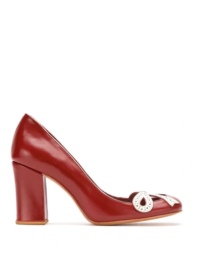 Sarah Chofakian Leather Pumps In Red