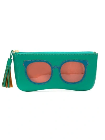 Sarah Chofakian Leather Sunglasses Case - Green