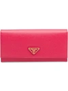 Prada Leather Wallet In Pink