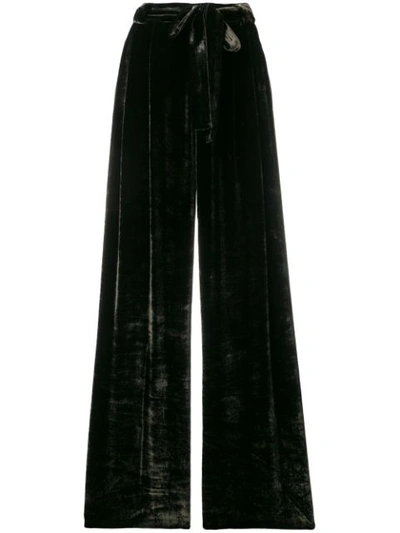 Roberto Collina Belted Wide Leg Trousers In Brown