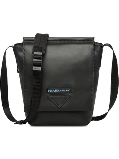 Prada Leather Shoulder Bag In Black