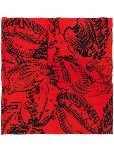 Wunderkind Printed Scarf In Red