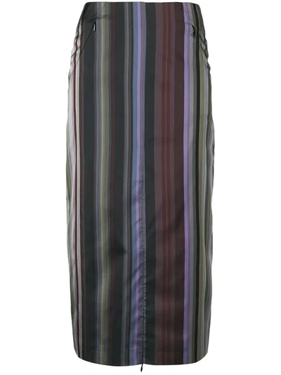 Aalto Striped Straight Skirt In Black