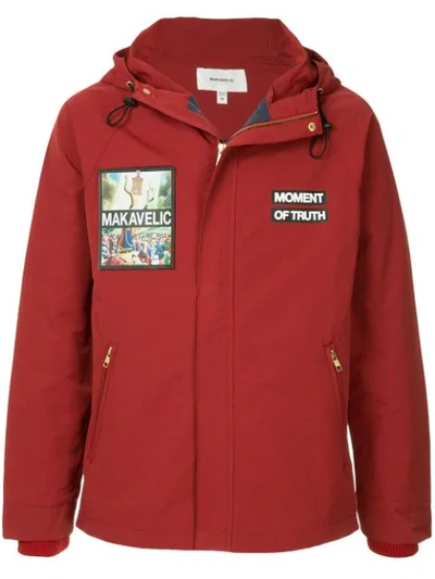 Makavelic Jesus Mountain Parka Jacket In Red
