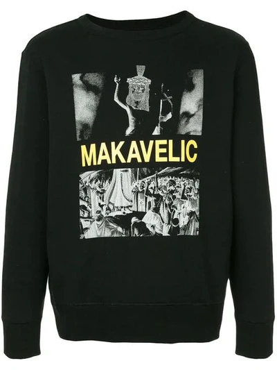 Makavelic Jesus Print Sweatshirt In Black