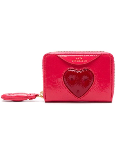 Anya Hindmarch Chubby Heart Wallet In Pink & Purple