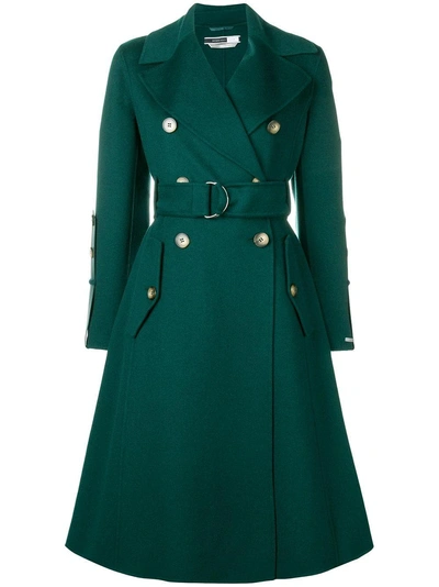 Sport Max Code Double Breasted Trench Coat In Green