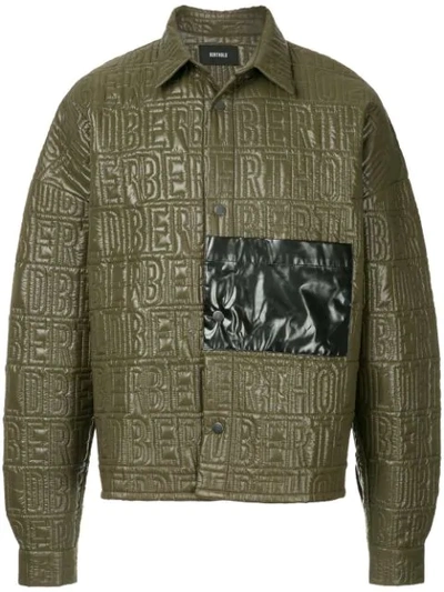 Berthold Quilted Logo Shirt Jacket In Green