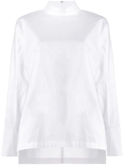 Layeur Mock Neck Blouse In White