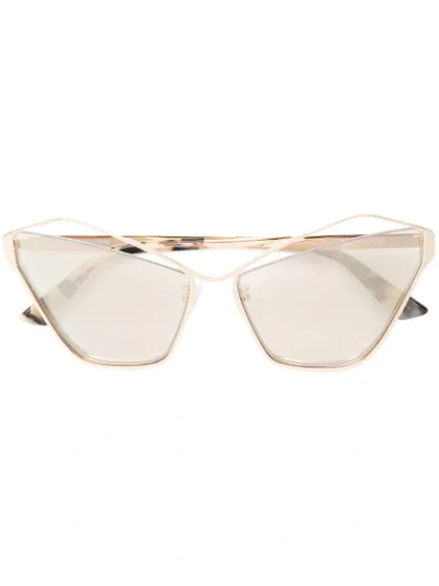 Mcq By Alexander Mcqueen Asymmetric Cat-eye Sunglasses In Gold