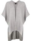 Voz Hand-woven Poncho In Grey