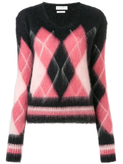 Ballantyne Diamond Knit Sweater In 95642 Multicolor