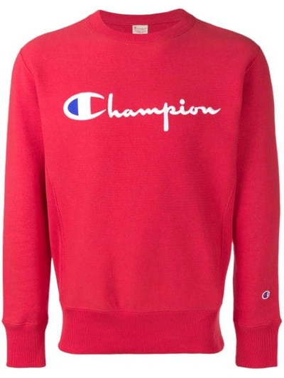 Champion Sweatshirt Mit Logo-print In Red
