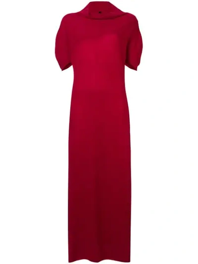 Ben Taverniti Unravel Project Cashmere Knitted Long Dress In Red