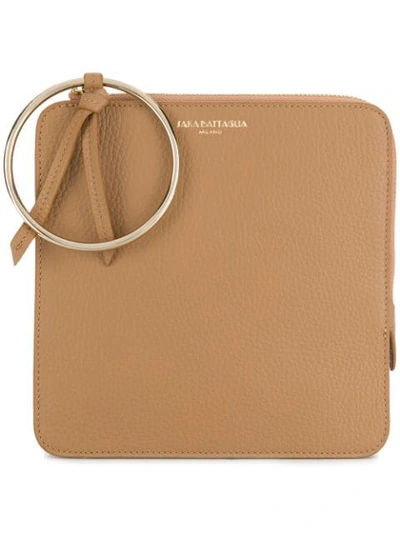 Sara Battaglia O-ring Clutch Bag - Neutrals