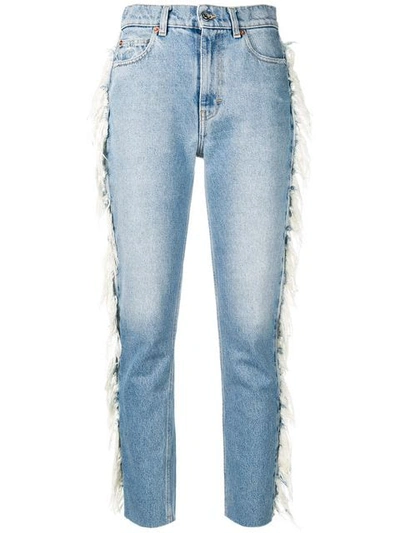 Iro Fringe Cropped Jeans In Blue
