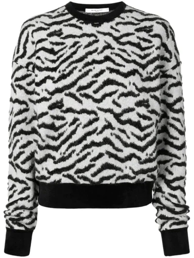 Givenchy Zebra Print Sweater In White