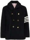 Thom Browne Double Breasted Fitted Coat - Blue